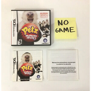 Petz Monkeyz House (Nintendo DS, 2008) Box & Manuals, NO GAME CARTRIDGE